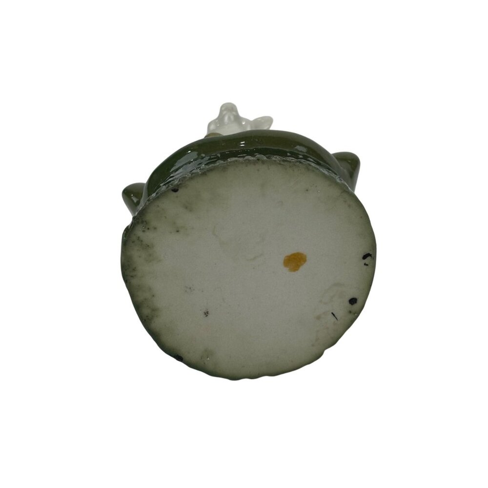 Vintage Porcelain Pig On Chair Toothpick Holder Tiny Green Vase - Picture 10 of 10